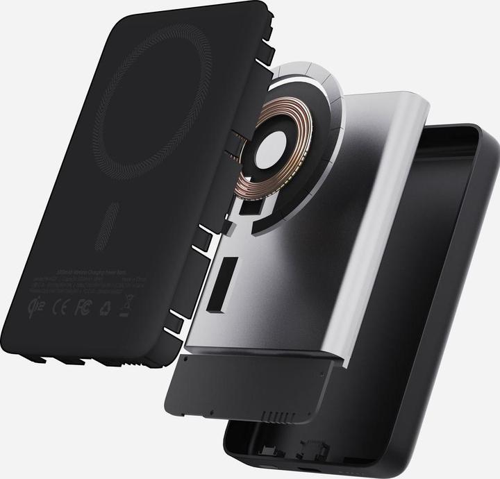 Produktbild Aukey MagFusion Slim 5000mAh PB-MS07A BG Powerbank Qi2 Wireless,Black (5000 mAh, 20 W, 18 Wh)