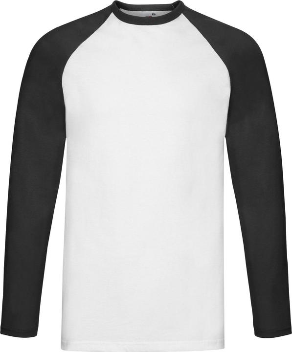 Produktbild Fruit of the Loom Adult Contrast Langarm Baseball TShirt (M)