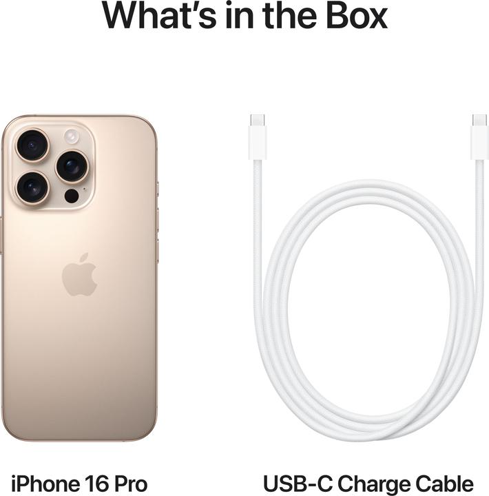 Actual product image Apple iPhone 16 Pro (128 GB, Desert Titanium, 6.30", SIM + eSIM, 48 Mpx, 5G)