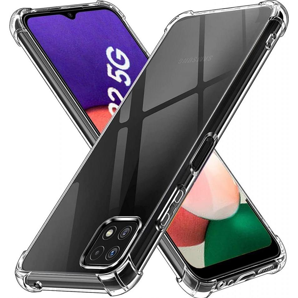 Screenguard Samsung Galaxy A22 5G Hülle Crystal Soft Airbag Bumper (Samsung Galaxy A22 5G), Smartphone Hülle, Transparen...