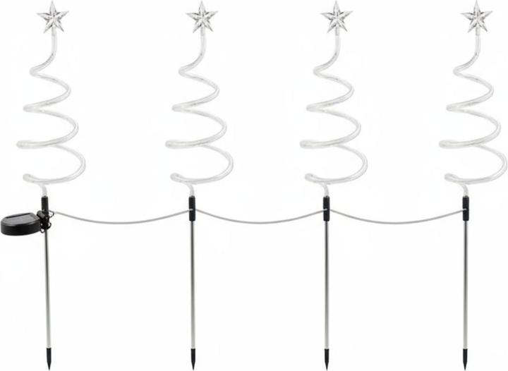 Actual product image Hermex 4er-Set LED Solar-Spiralbaum Lichterkette Weihnachtsdeko Solarleuchte (1.50 m)