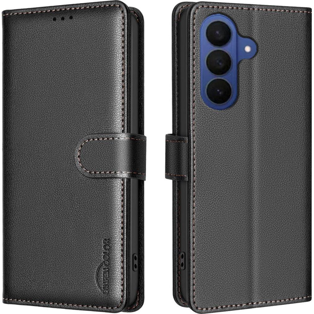 Binfen Color Galaxy S26 - BINFEN Leder Etui Hülle mit RFID Blocker (Samsung Galaxy S26), Cover smartphone, Nero