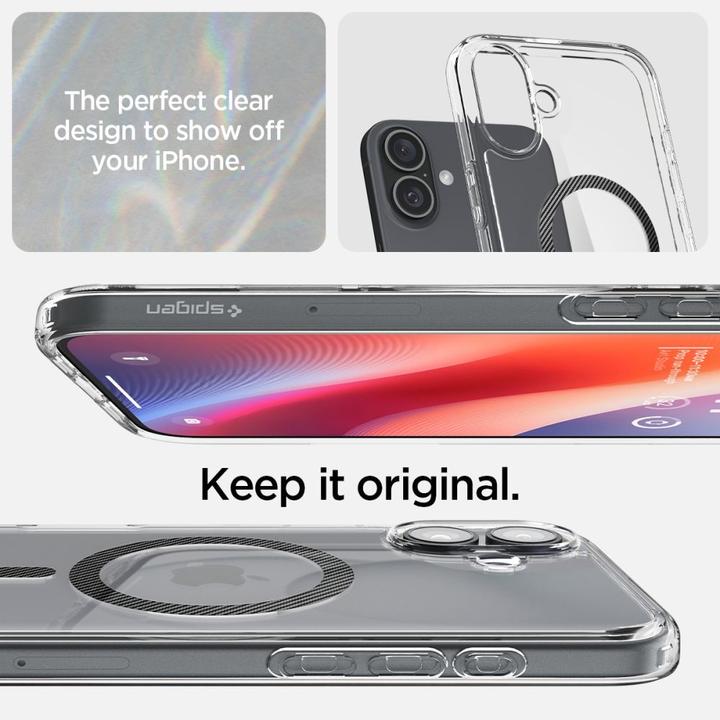 Actual product image Spigen Ultra Hybrid Mag Magsafe case for iPhone 16 6,1" carbon fiber (Apple iPhone 16)