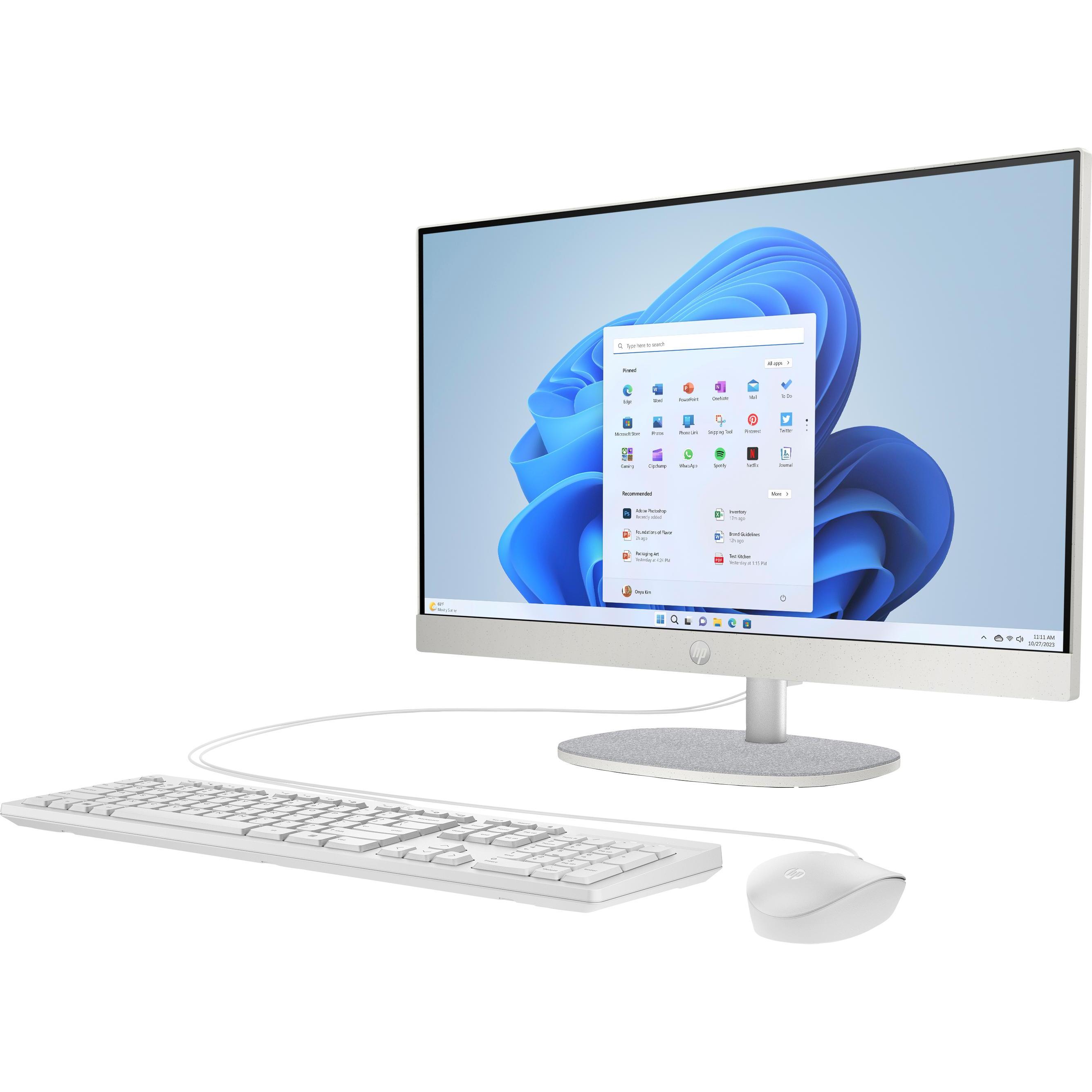 HP 24-cr0005ng R7 16 O WH W11H (AMD Ryzen 7 7730U, 16 GB, 512 GB), PC, Weiss