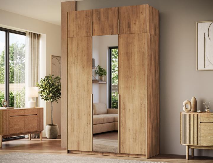 Produktbild ADRK Furniture Alera III mit Aufsatz – Drehtürenschrank (148 x 58 x 250 cm)