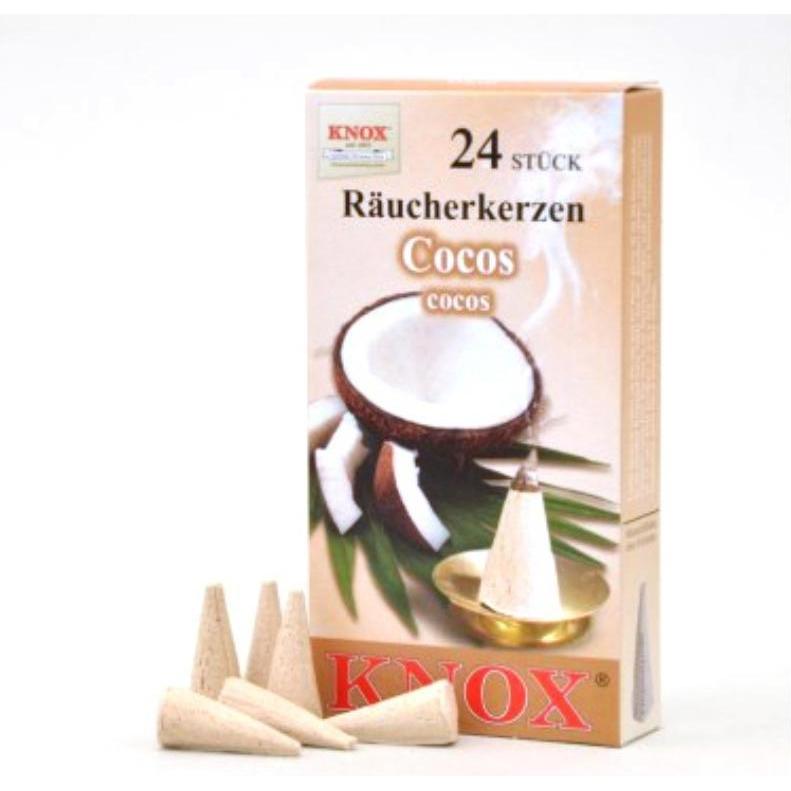 Knox, Duftkerzen, Räucherkerzen - Cocos 24 Stk., Kegel