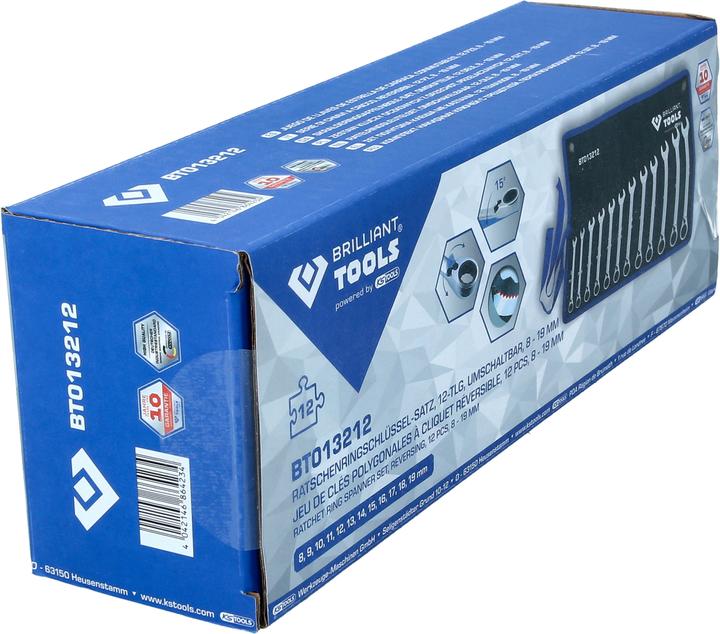 Produktbild Brilliant Tools BT013212 (19 mm, 12 mm, 14 mm, 16 mm, 10  mm, 18 mm, 17 mm, 11 mm, 15 mm, 8 mm, 9 mm, 13 mm)