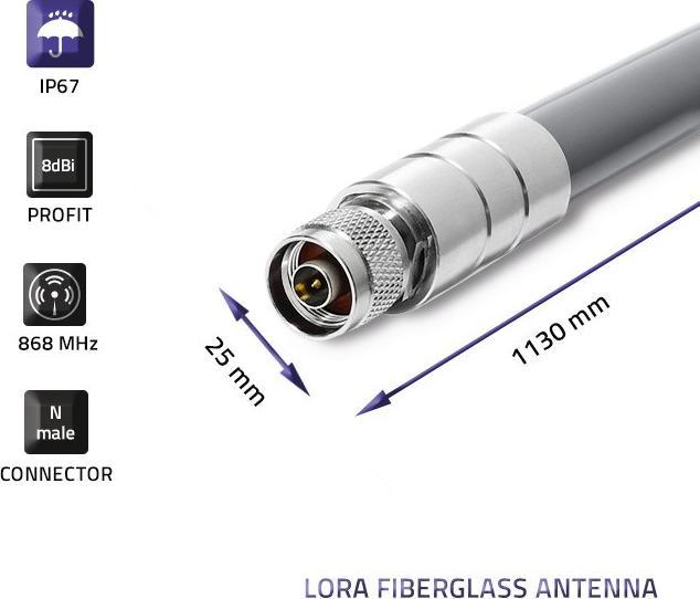 Actual product image Qoltec 57025 LoRa Antenna | 8 dBi | Outdoor