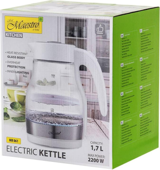 Produktbild Maestro Elektrischer Wasserkocher Mr-061 Weiss (1.70 l)