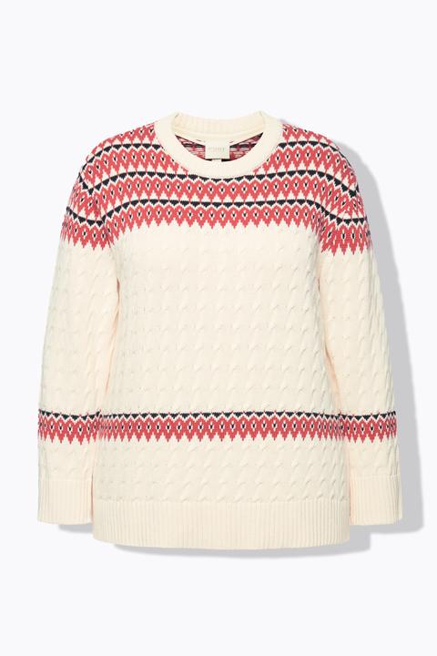 Produktbild Ulla Popken Pullover, Fair Isle, Rundhals, Langarm (50, 52)