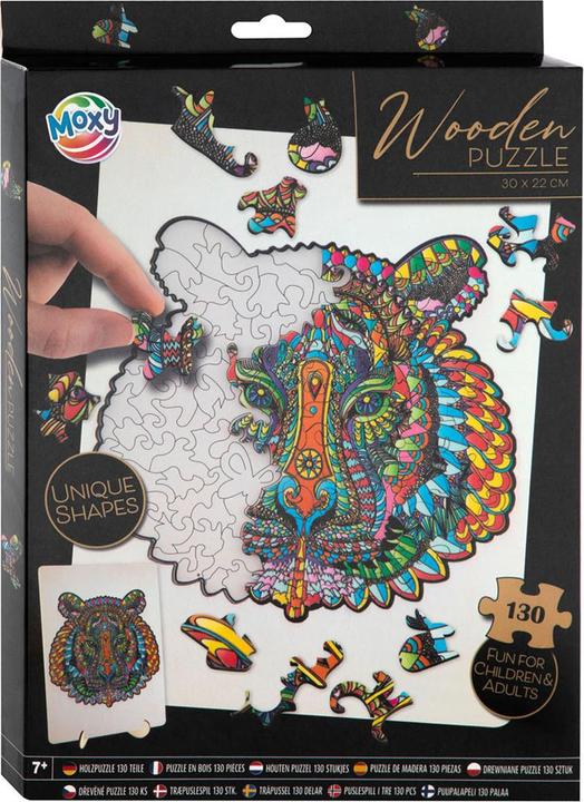 Actual product image Grafix Wooden puzzle tiger colourful 130 pieces FSC (130 pieces)