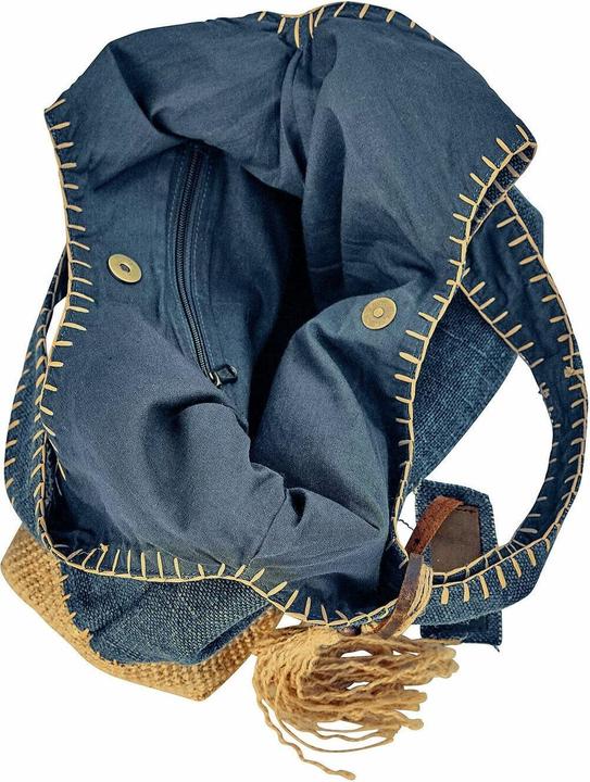 Produktbild Loberon Tasche 2er Set Cacula blau/creme