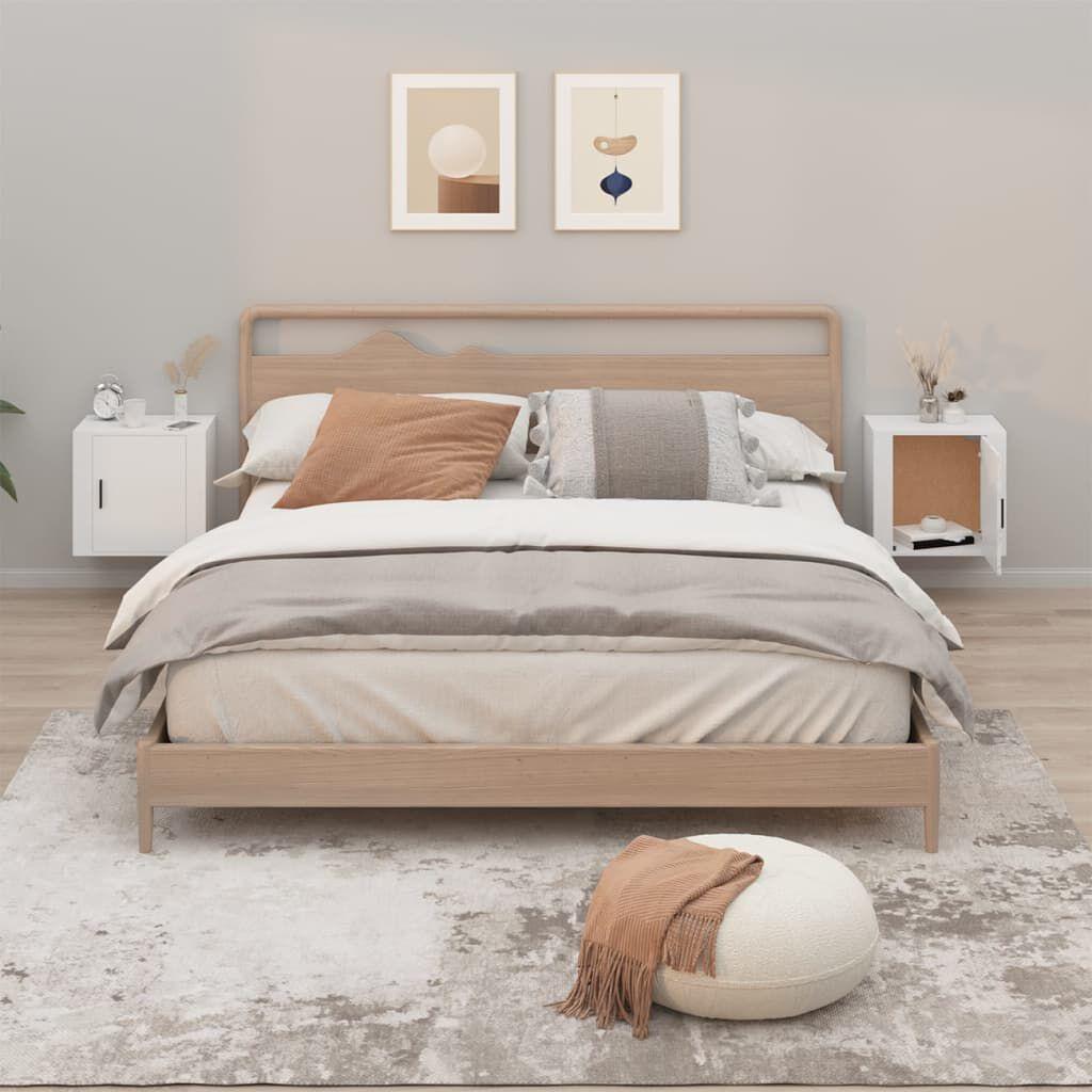 Vidaxl Weiss Nachttisch, Wand-Nachttisch (30 X 30 X 47 Cm)