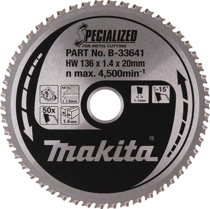 Image du produit Makita Lame de scie circulaire SPECIALIZED Ø 136x20x50Z