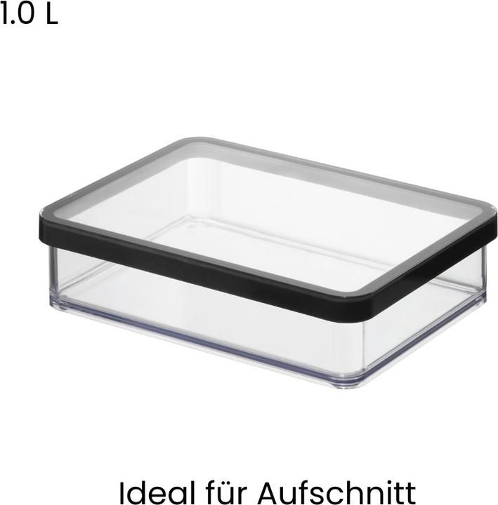 Produktbild Rotho LOFT Vorratsdosen KLAR schwarz (1 l)