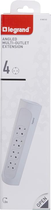 Actual product image Legrand Corner socket strip 4x socket, without cable Ultra white 694503 (4x, CEE 7/3)
