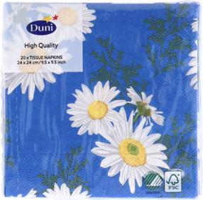 Actual product image Duni 20 SERVIETTEN 24X24 DAISY BLUE (20 x, 24 x 24 cm)