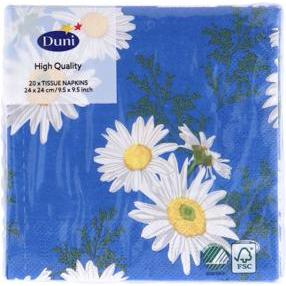 Thumbnail - Duni, Servietten, 20 SERVIETTEN 24X24 DAISY BLUE (20 x, 24 x 24 cm)