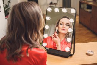 Immagine prodotto Humanas specchio cosmetico HS-HM01 specchio per il trucco con illuminazione a LED - nero