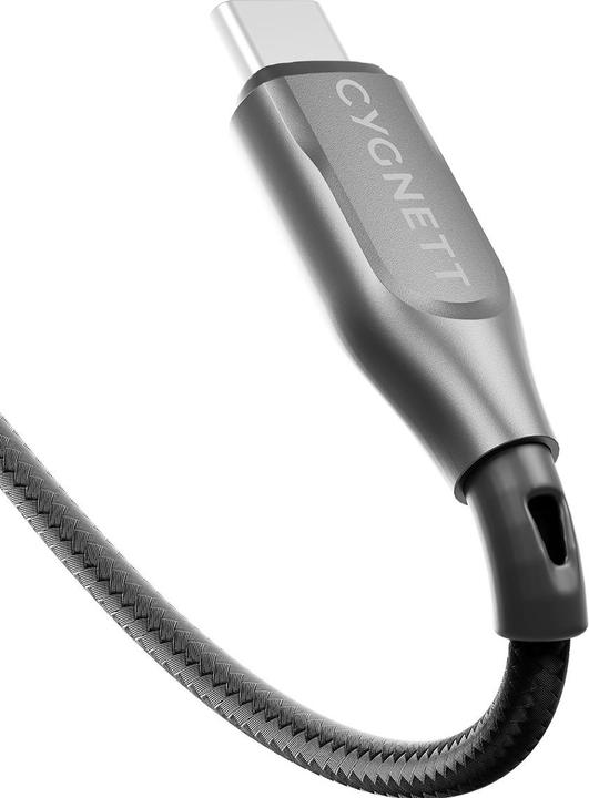Productafbeelding Cygnett Gepantserde USB-C naar USB-C 60W snellaadkabel USB 2.0 (2m, zwart) (2 m, USB 2.0, 60 W)