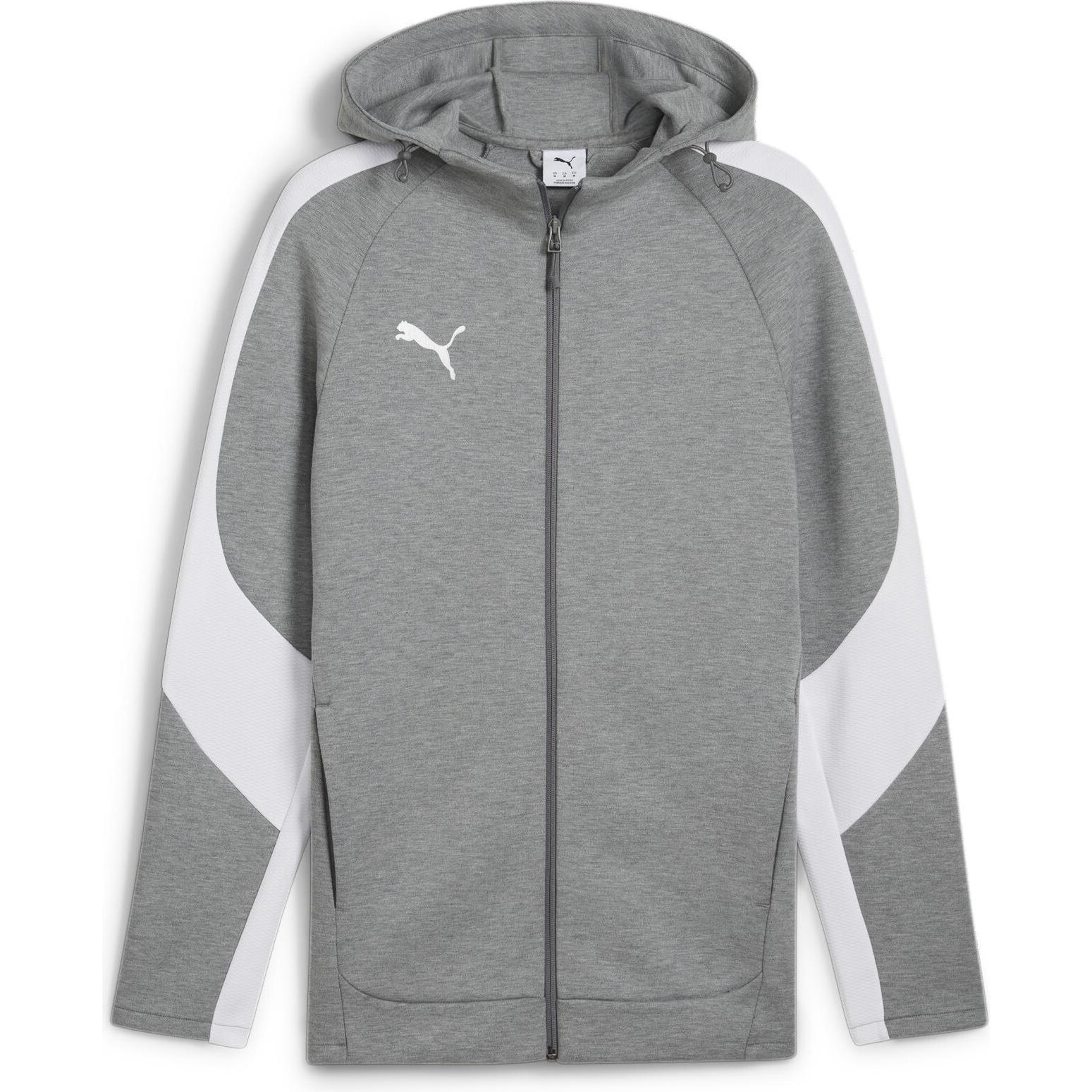 Puma, Herren, Laufjacke, teamEVOSTRIPE Hooded Jacket (XXL), Grau, XXL