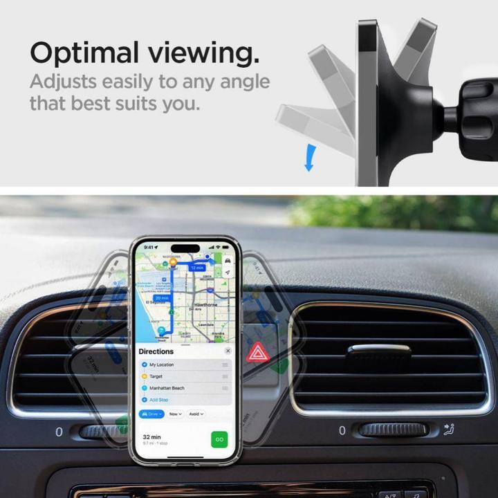 Image du produit Spigen support voiture avec chargeur ITM12W Onetap Pro 3 Magnetic Magsafe Vent Car Mount Wireless Charger b (15 W)