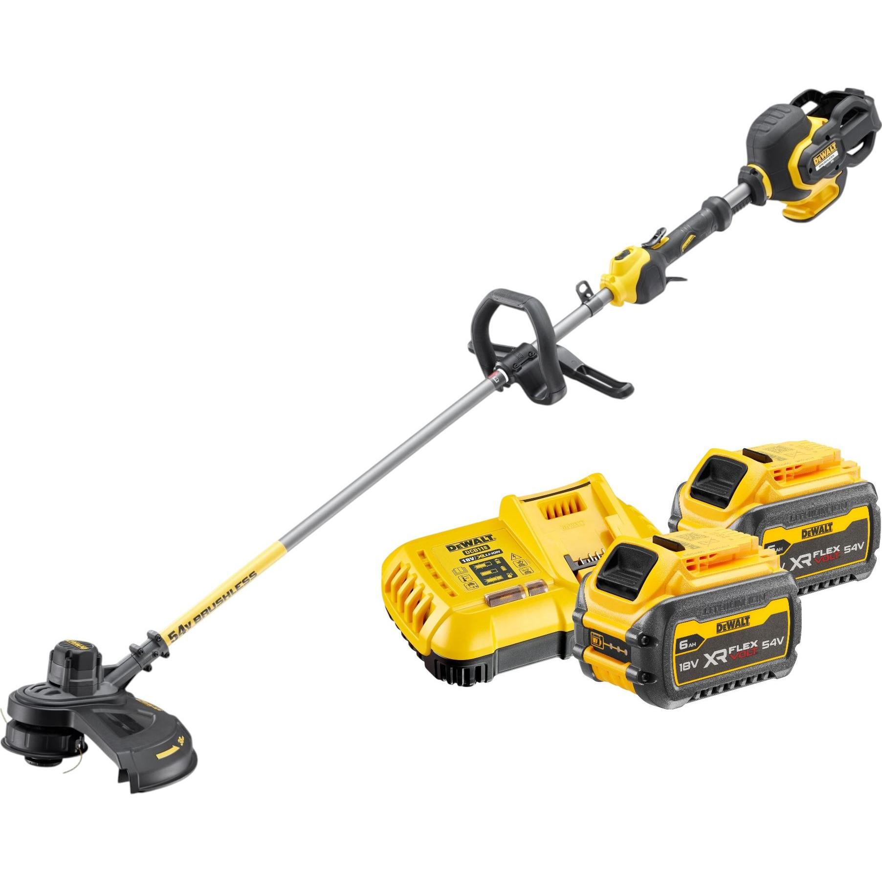 DeWalt, Decespugliatore, DCM 571 T2 Akku Motorsense 54 V FlexVolt 38 cm Brushless + 2x Akku 6,0 Ah + Ladegerät