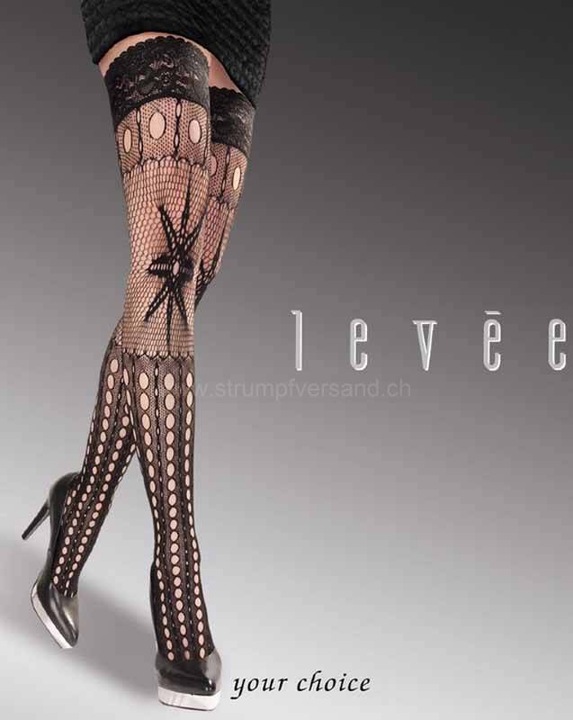 Actual product image Levee Star stay up stockings, colour 399 black, size 44-46 (44 - 46)
