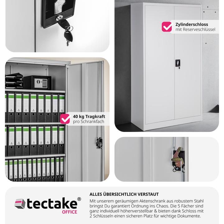 Immagine prodotto tectake Armadio per archiviazione (180 x 80 x 40 cm)