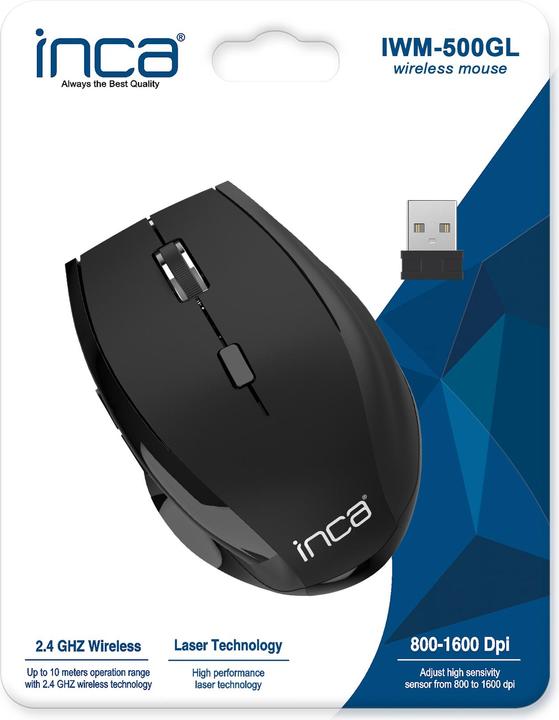 Actual product image Inca Mouse IWM-500GL Nano USB, Wireless, Laser, 1600 DPI, SW (Wireless)