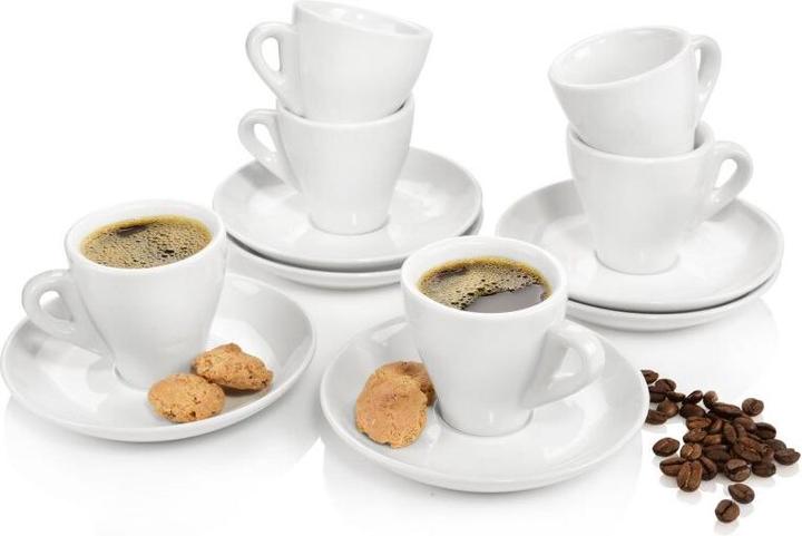 Immagine prodotto Sänger Geschirr Set di tazze per espresso Florence con piattini, set di 12 pezzi in porcellana (12 Pezzo/i)