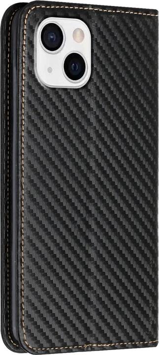 Produktbild Cover-Discount iPhone 14 Plus - Carbon Look Flip Case Hülle schwarz (Apple iPhone 14 Plus)