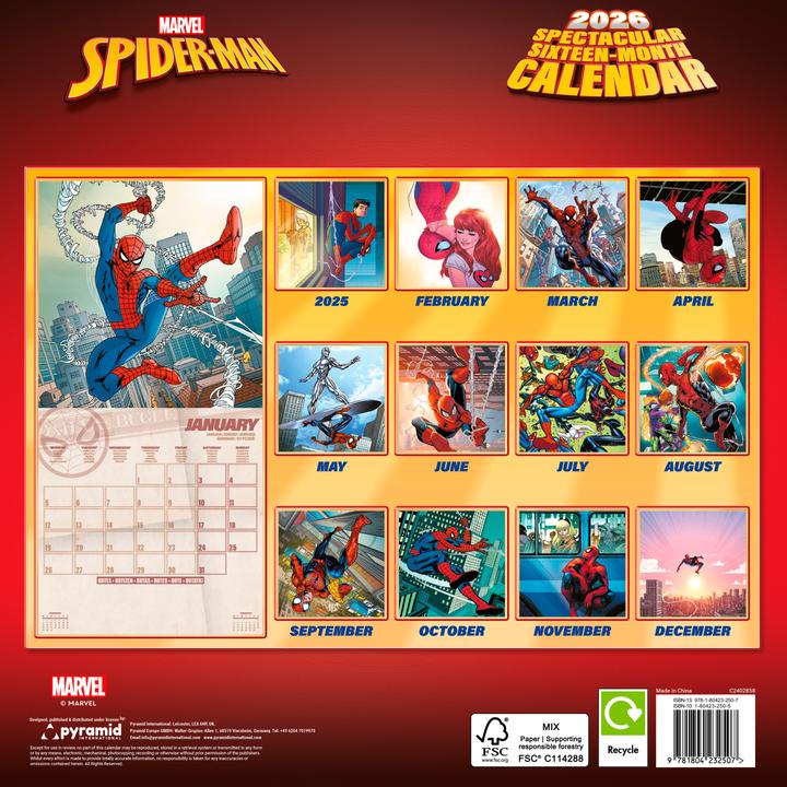 Image du produit Pyramid Marvel Spiderman Square Calendar 2026 30x30 (Spécial)