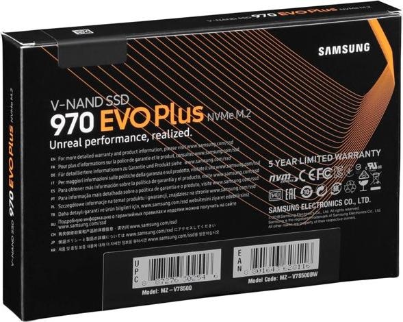 Actual product image Samsung 970 EVO Plus (500 GB, M.2 2280)