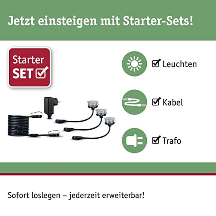 Produktbild Paulmann Outdoor Plug & Shine Floor Starterset Insect Friendly (100 lm, IP67)