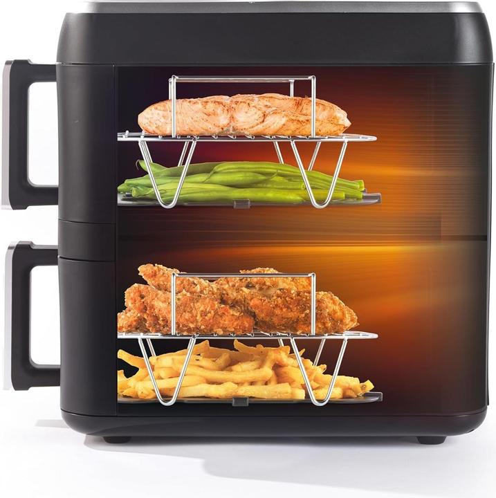 Produktbild Progress Vertikale Doppelschubladen-Fritteuse mit Sichtfenstern, 12 Voreinstellungen