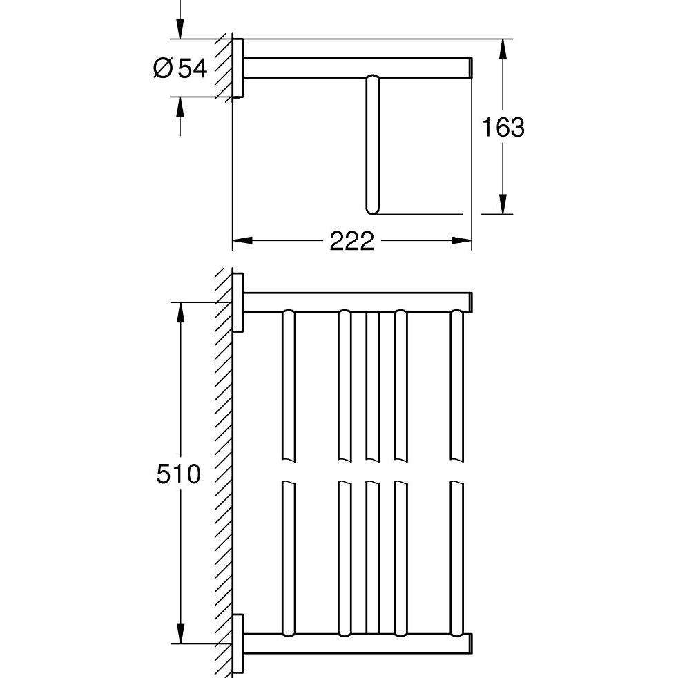 Thumbnail - Grohe, Handtuchhalter + Handtuchhaken, Multi-Badetuchhalter BAU COSMOPOLI 564mm chrom