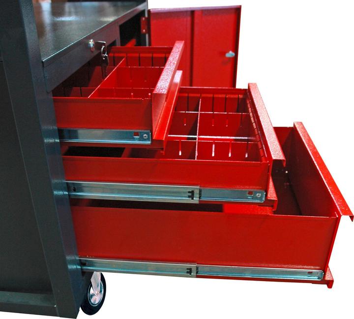 Produktbild Dema Mobile Werkbank fahrbar rot 1200 x 600mm (60 cm, 120 cm)