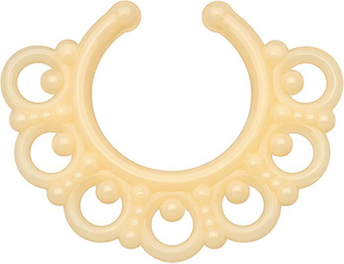 Produktbild Star Piercing Fake Septum Tribal mit Kugeln ivory (Kunststoff, ohne Messing)