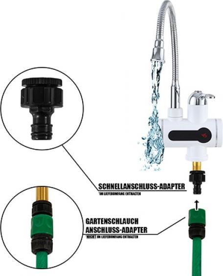 Image du produit IHP MAUK Wasserhahn, flexibelr m. Durchlauferhitzer u. LED Temperaturanzeige