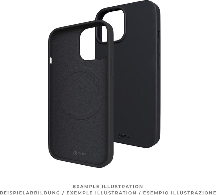 Actual product image prio Silicone protective case MAG for iPhone 15 (6.1 inch) black (Apple iPhone 15)