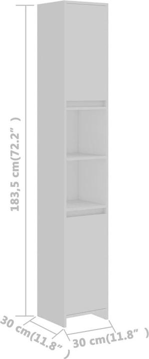Produktbild vidaXL Badezimmerschrank (30 x 30 x 183.50 cm)