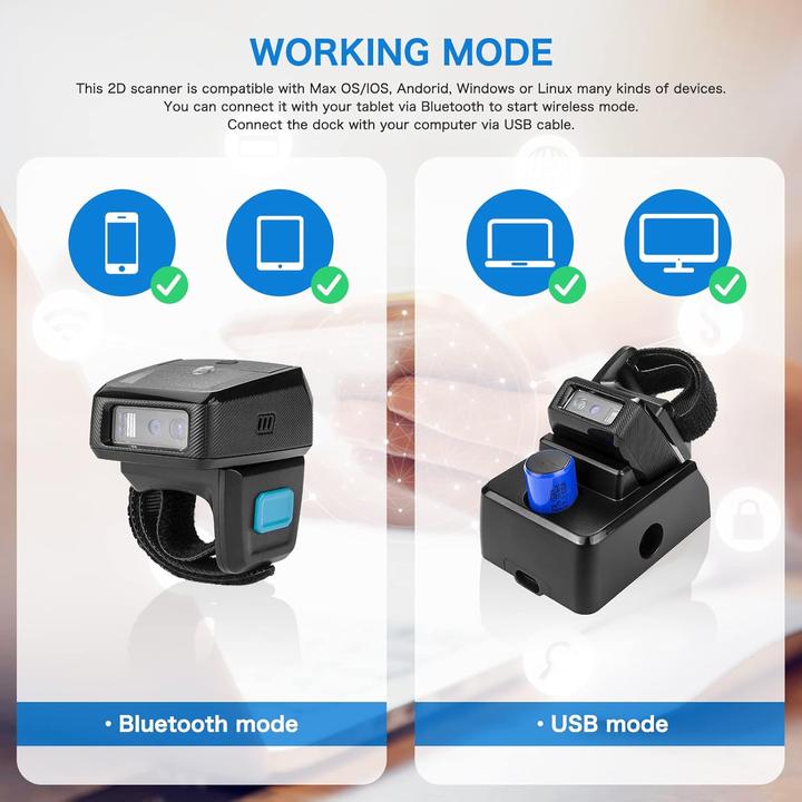 Produktbild NetumScan Ring Scanner RS9000 (QR-Code, 2D-Barcodes, 1D-Barcodes)