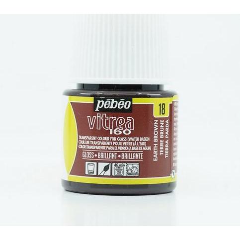 Thumbnail - Pebeo, Künstlerfarbe + Bastelfarbe, Vitrea 160 Glänzendefarben (Erdbraun, 45 ml)