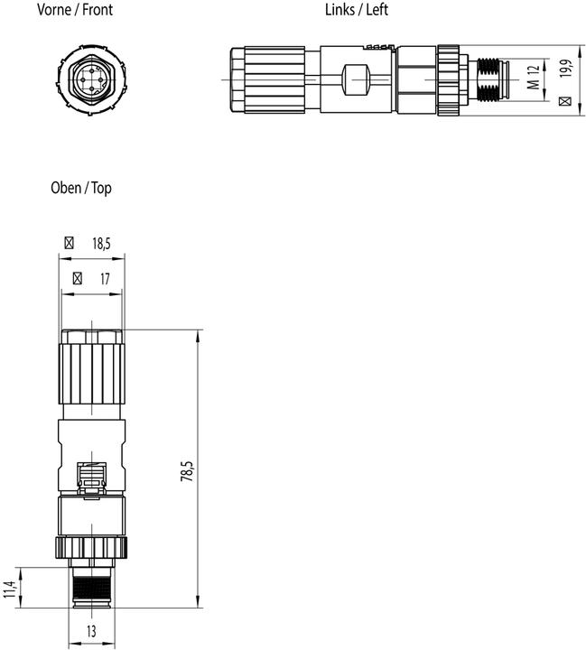 Produktbild Siemens SIMATIC NET M12 Stecker
