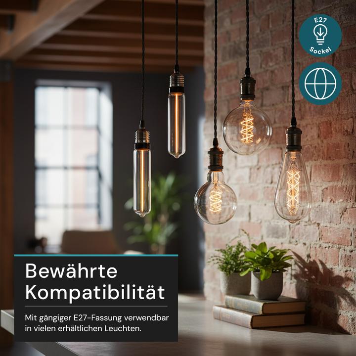 Immagine prodotto Luxula Lampada a filamento LED, Tube Line Smoke, E27, 2W, 40lm, 1800K (E27, 40 lm, 1 x)