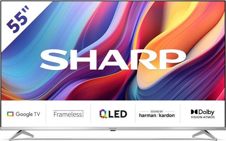 Sharp 55GP6265E 55" UHD Google Smart TV silver (55", LED, QLED, UHD, 2025)