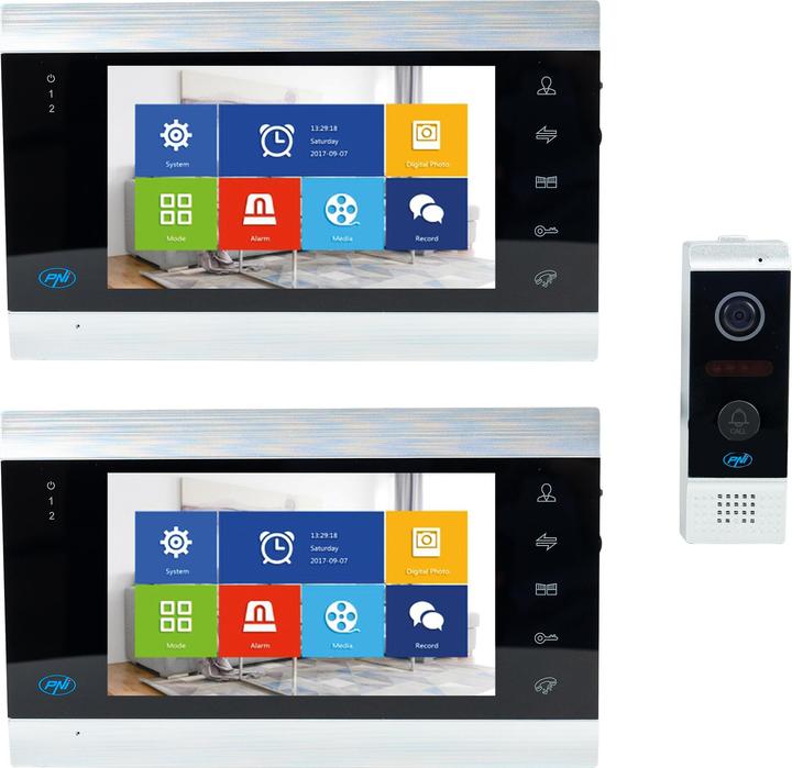 Actual product image PNI Intelligent video intercom system SafeHome PT720MW with 2 monitors, WLAN, HD, P2P, indoor monit