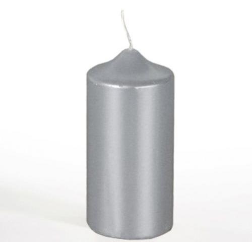 Papstar, Kerzen, Weihnachts-Stumpenkerze, 60 mm, silber Durchmesser: 60 mm, Höhe: 130 mm, Brenndauer: ca. 30 Stunden (1 ...