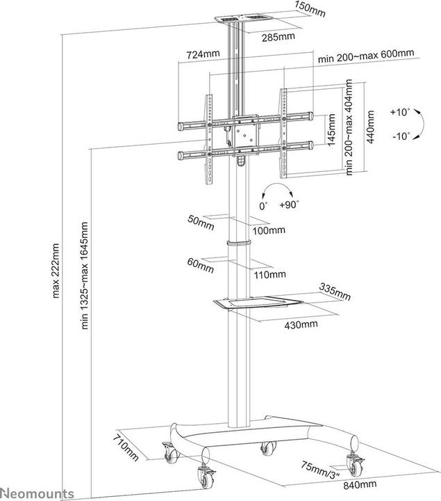 Image du produit Neomounts PLASMA-M1900E (Universel, 70", 50 kg)
